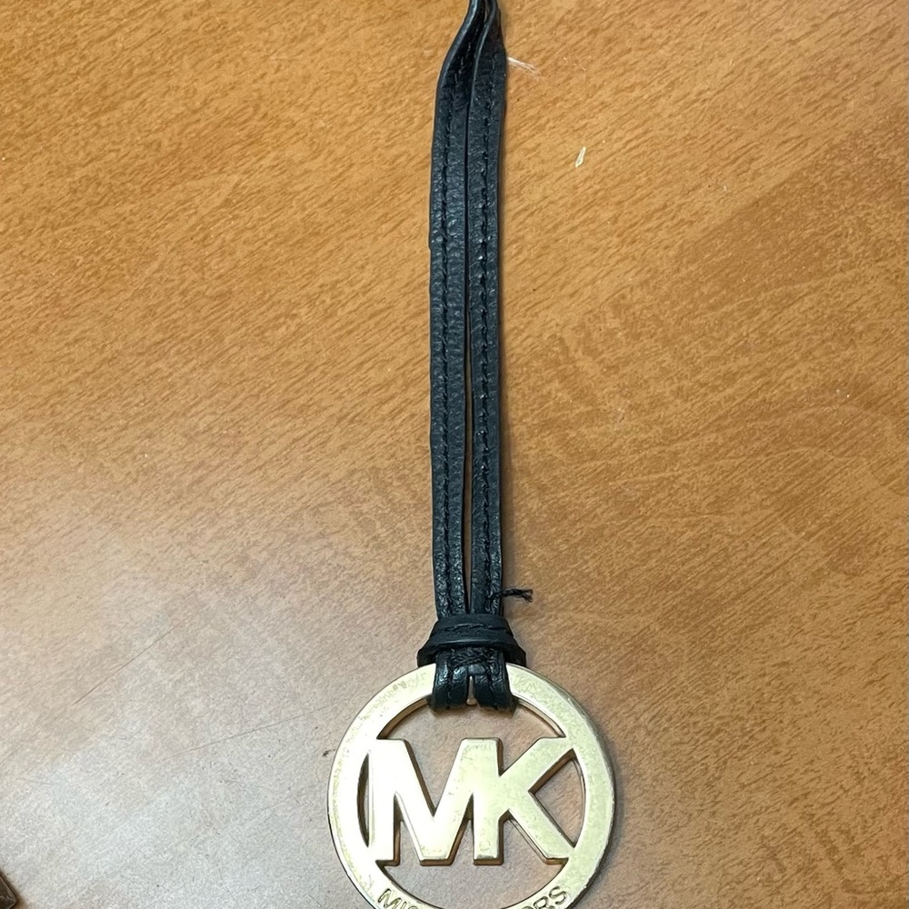 Michael Kors Black or Beige Leather straps & Gold Logo charm. Set of two. - Picture 6 of 8